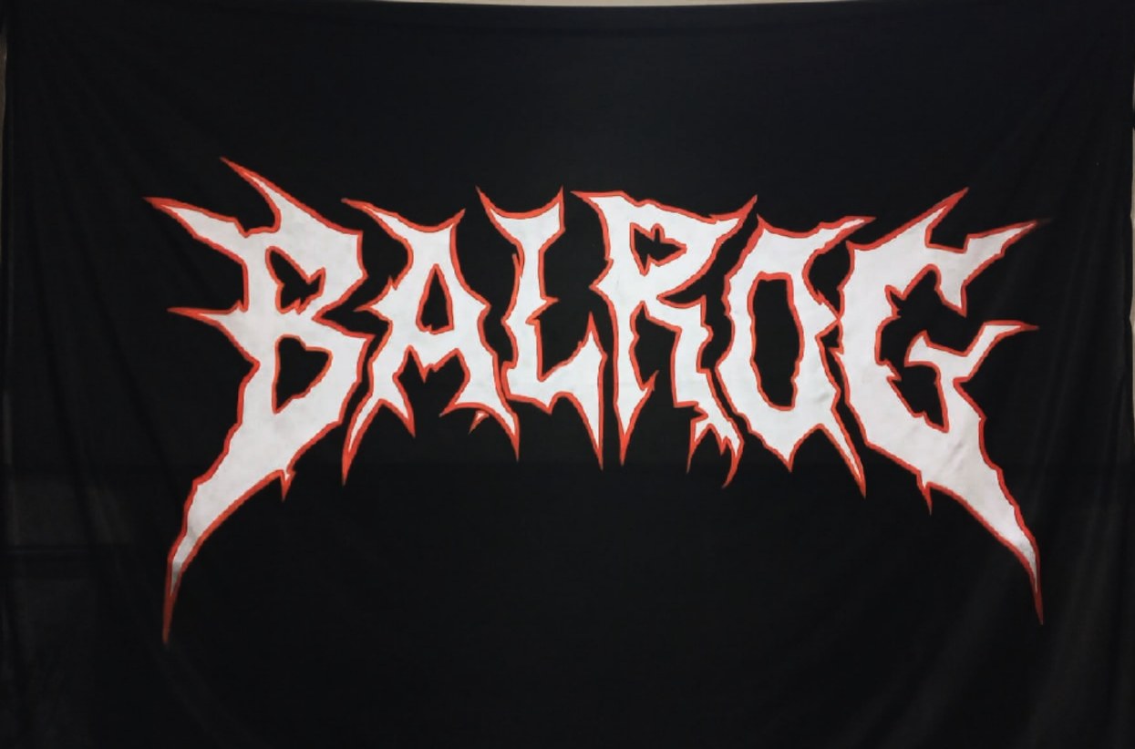 Una de las tantas banderas hechas por mi para la banda BALROG — kiara roldan