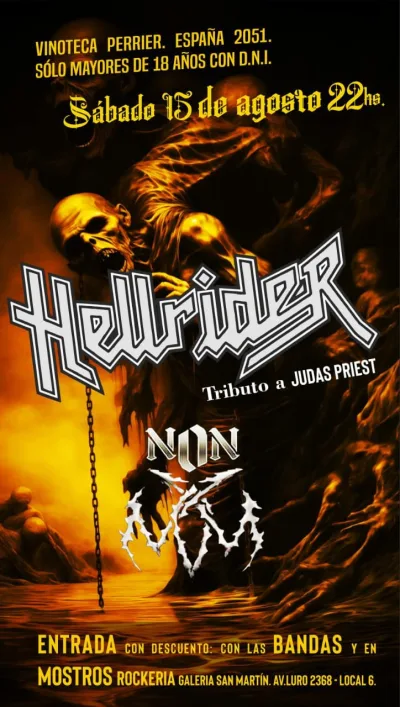 Flyer de Hellrider (Tributo a Judas Priest)