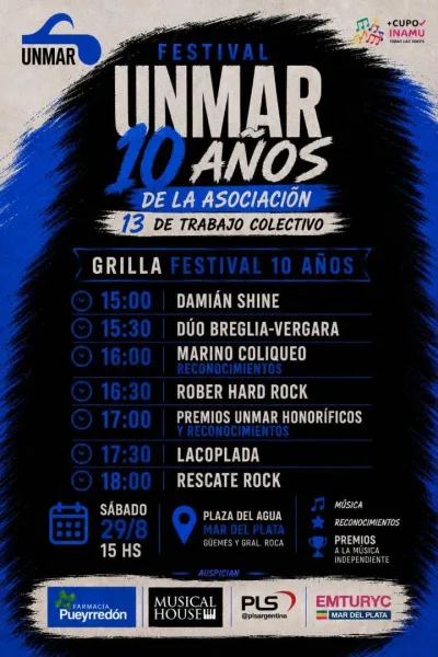 Flyer de UNMAR 10 AÑOS
