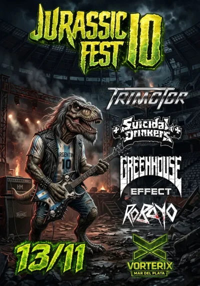 Flyer de JURASSIC FEST 10 PRESENTA: